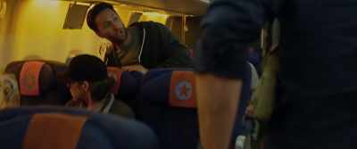 The emergency exit door was
blown off during the collision. - Airliner Sky Battle