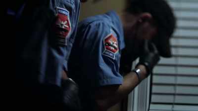 THE EMTs ARE TAKING HER PULSE, - An American Murder Mystery: The Staircase