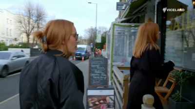 The event is followed
by a strip party - Stacey Dooley Sleeps Over