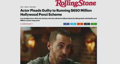 The FBI says Zach Horwitz, - Bad Actor: A Hollywood Ponzi Scheme
