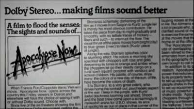 The film did run
in this 6-track surround format. - Making Waves: The Art of Cinematic Sound