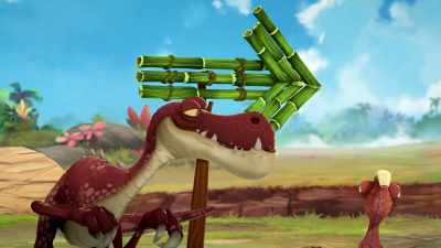 The finish line
is over there, - Gigantosaurus