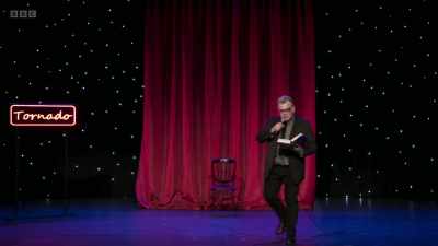 "The first of the sharks crashed
without warning, - Stewart Lee: Tornado