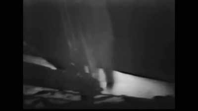 The first step of a human being
on another celestial body, - American Moon