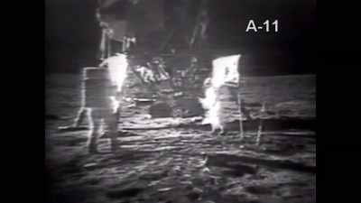 The first three lunar landing missions,
Apollo 11, 12 and 14, - American Moon