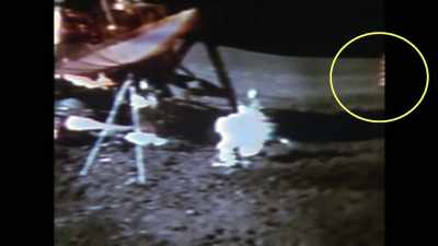 The flag remains visible
for about half a minute, - American Moon