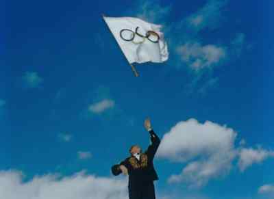 The flag, with its linked circles, - XIVth Olympiad: The Glory of Sport