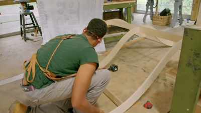 The flexible ply is here for
the top. - Handmade: Britain's Best Woodworker