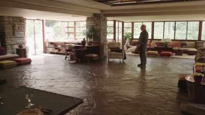 The floor is polished stone, - Frank Lloyd Wright: The Man Who Built America