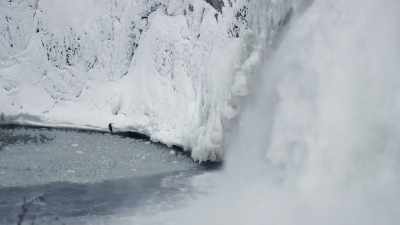 The force of falling water
creates a deep plunge basin - Epic Yellowstone