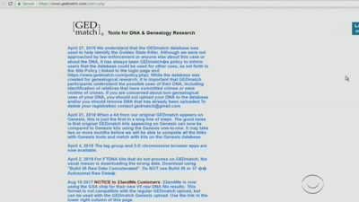- The genealogical website
GEDmatch.com contains - FBI TRUE