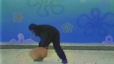 - The gorilla stuffed
them both into the sack - SpongeBob DocuPants