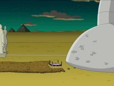 The great monument is finished, oh, Pharaoh! - Futurama