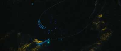 The grubs instinctively jump away
from flashing lights. - Alien Worlds