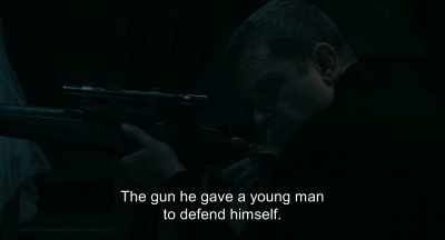 The gun he gave a young
man to defend himself. - Monsieur Spade
