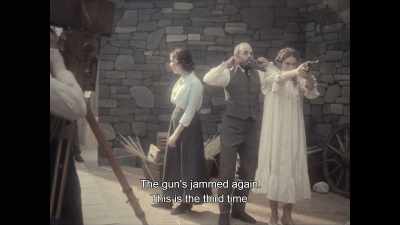 The gun's jammed again. 
This is the third time. - Irma Vep