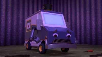 -The…
-[horn honks] - Mighty Monsterwheelies
