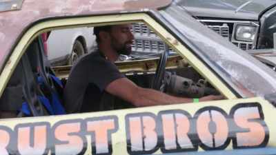 The hit also damaged
the El Camino's frame and radiator... - Rust Valley Restorers