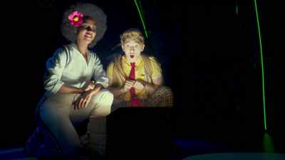The ingenious bubble device
to stop the volcano. - The SpongeBob Musical: Live on Stage!