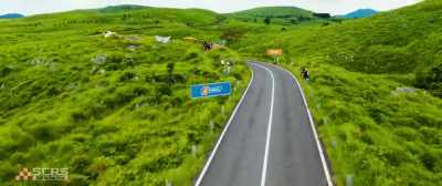 The intense special stage features highlands of ups and downs. - Over Drive