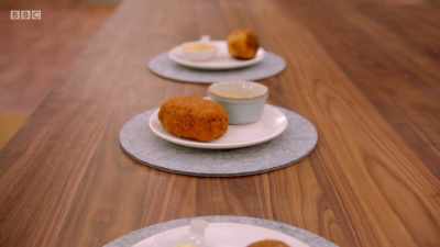 The judges will now taste the
finalists' Scotch eggs. - Britain's Best Home Cook