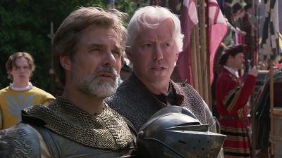 The king's forgotten his visor.
 - The Tudors