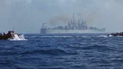 The largest amphibious
assault of the Pacific War. - The Pacific War in Color