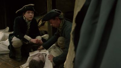 The last stitch must go
through his nose, madam, - Outlander