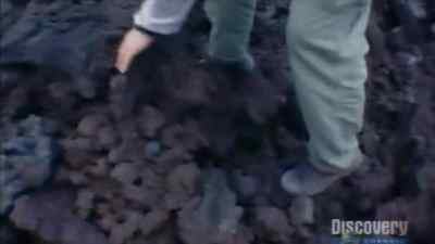 The lava solidifies
in different ways. - Man vs. Wild