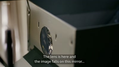 The lens is here and
the image falls on this mirror... - Close to Vermeer
