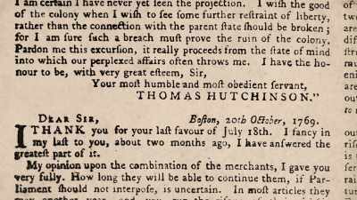 The letters were leaked
to newspapers, - Benjamin Franklin