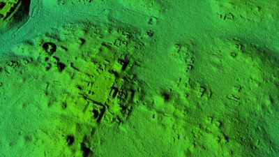 The LiDAR map reveals
a grand pathway - Lost Treasures of the Maya