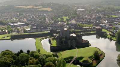 The main castle sits on an island - Ancient Engineering