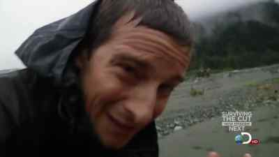 The man's in shock.
He may need a few moments. - Man vs. Wild