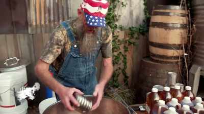 The mash build is just
peaches, apricot, - Moonshiners: Master Distiller