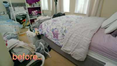 The master bedroom was lacking
in character and full of clutter. - Sort Your Life Out