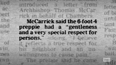 -The McCarrick letter
was presented by Jack Litman - The Preppy Murder: Death in Central Park