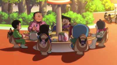 The meals are prepared to match
each person's age and physique. - Doraemon the Movie: Nobita's Sky Utopia