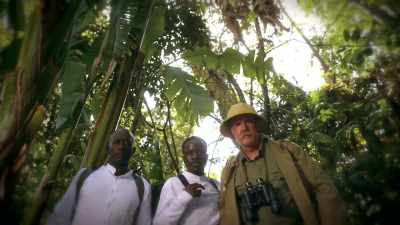 The men spot elephant dung
and large footprints. - Tales From The Explorers Club