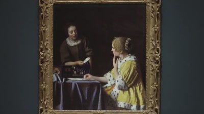 The mistress and maid are softly lit - Vermeer: The Greatest Exhibition