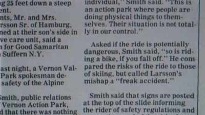 The newspapers were taking
Gene Mulvihill's side. - Class Action Park