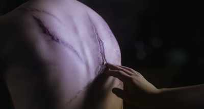 The next day,
she cut herrself with a knife. - It Comes