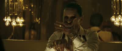 I love this guyHe's so intenseCROWD CHEERINGMAN 1 Mmm You're a lucky manYou got a bad bitchOh that she isThe fire in my loinsThe itch in my crotchThe one the only the infamous Harley QuinnWHISTLESOh come to DaddyPuddin' LAUGHSJOKER Listenyou are my gift - Suicide Squad