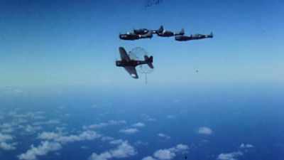 The onslaught continues
for two months, knocking - The Pacific War in Color