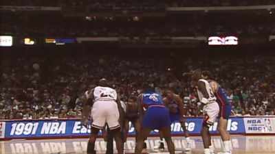 The opening tip. Game one. - The Last Dance