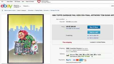 The original series-
that art goes for thousands. - 30 Years of Garbage: The Garbage Pail Kids Story