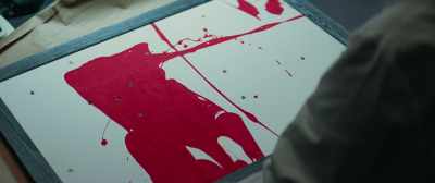 The paint was thrown onto
the canvas with great force. - American Night