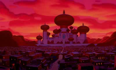 Wow The palace looks pretty amazing huhOh it's wonderfulI wonder what it would be like to live thereand have servants and valetsOh sure People who tell you where to go and how to dressIt's better than hereYou're always scraping for food and ducking the - Aladdin