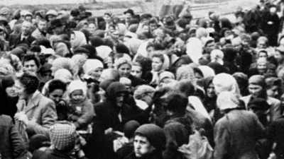 The people pouring out
from the wagons, - The Accountant of Auschwitz