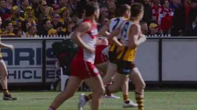 The physio comes out and goes,
"Come off. Come off." - The Australian Dream